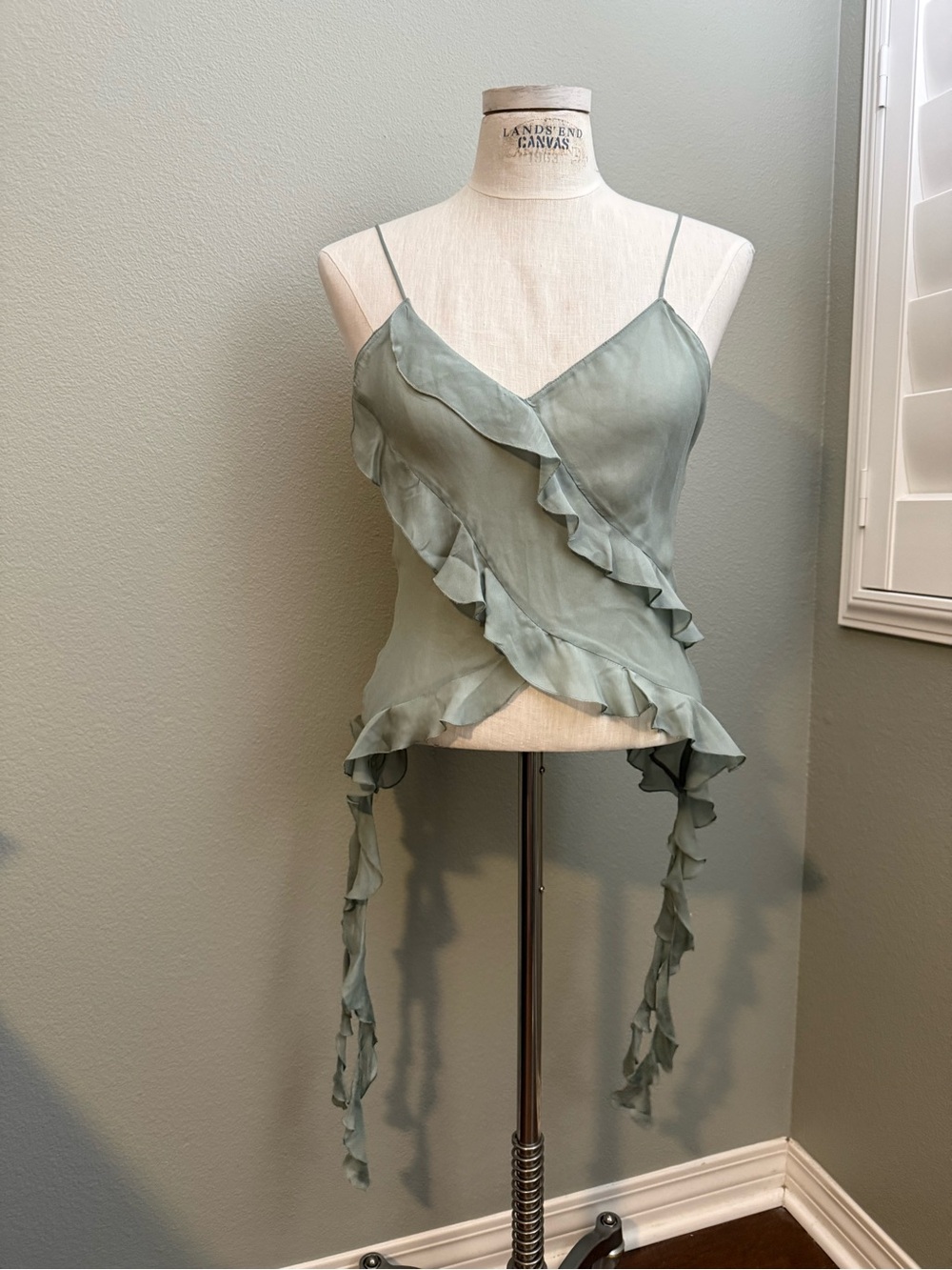 NWOT Zara Sage Ruffle Cami